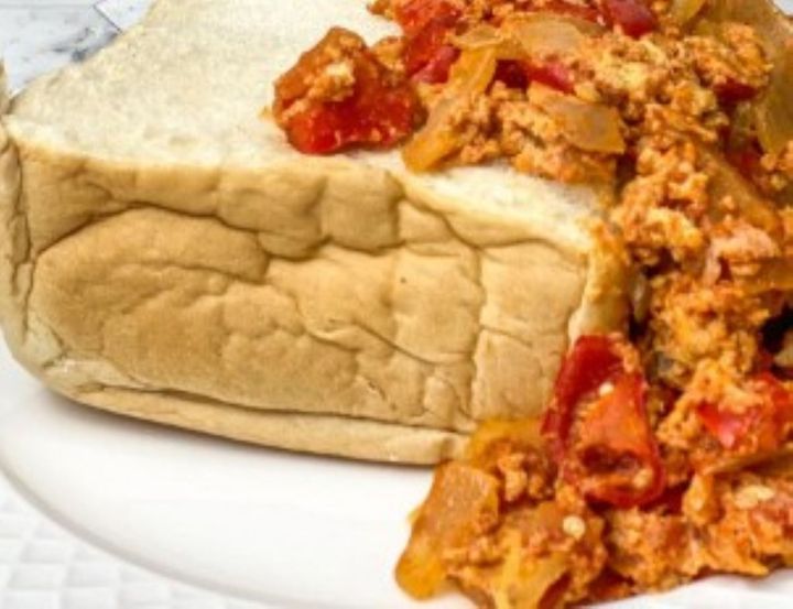 Bread with Egg stew or Fish stew